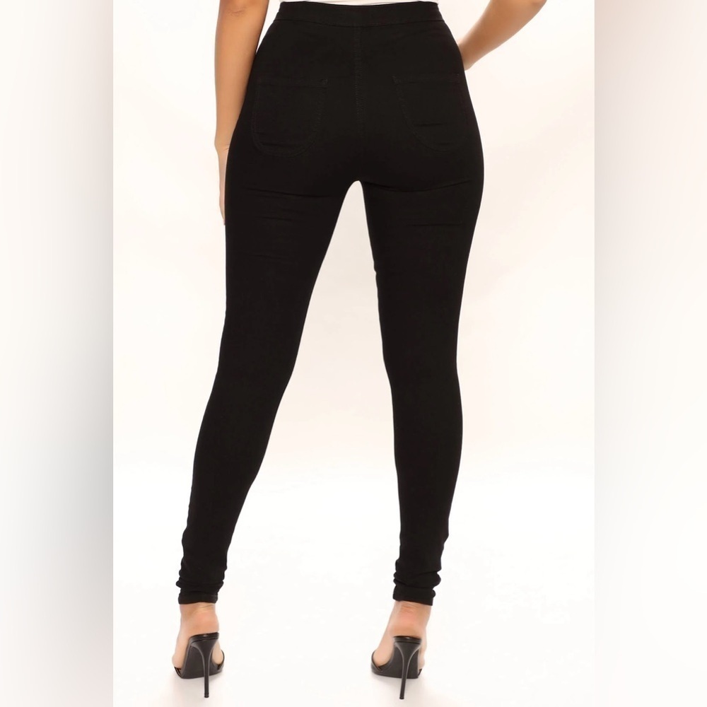 Fashion Nova Perfectly Classic Super High Waste Black Skinny Jeans Size 5 - Picture 2 of 9